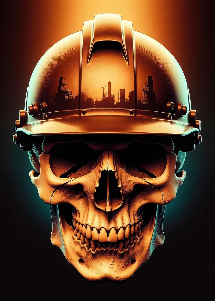 Refinery Crew-Safety First Skull Design