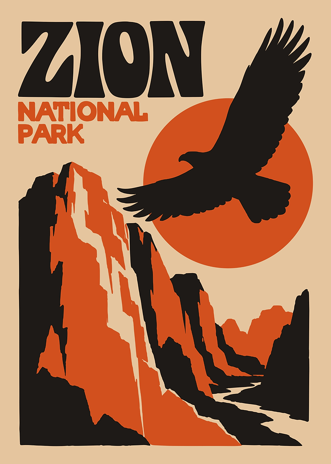 Zion National Park Vintage Poster