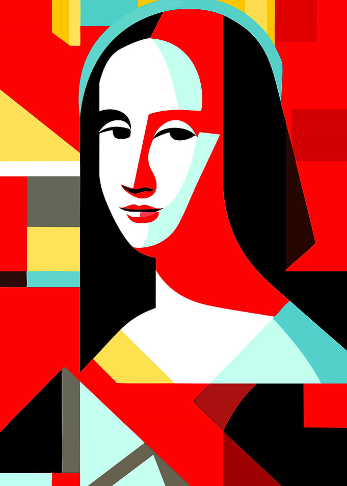 Geometric Pop Art Mona Lisa