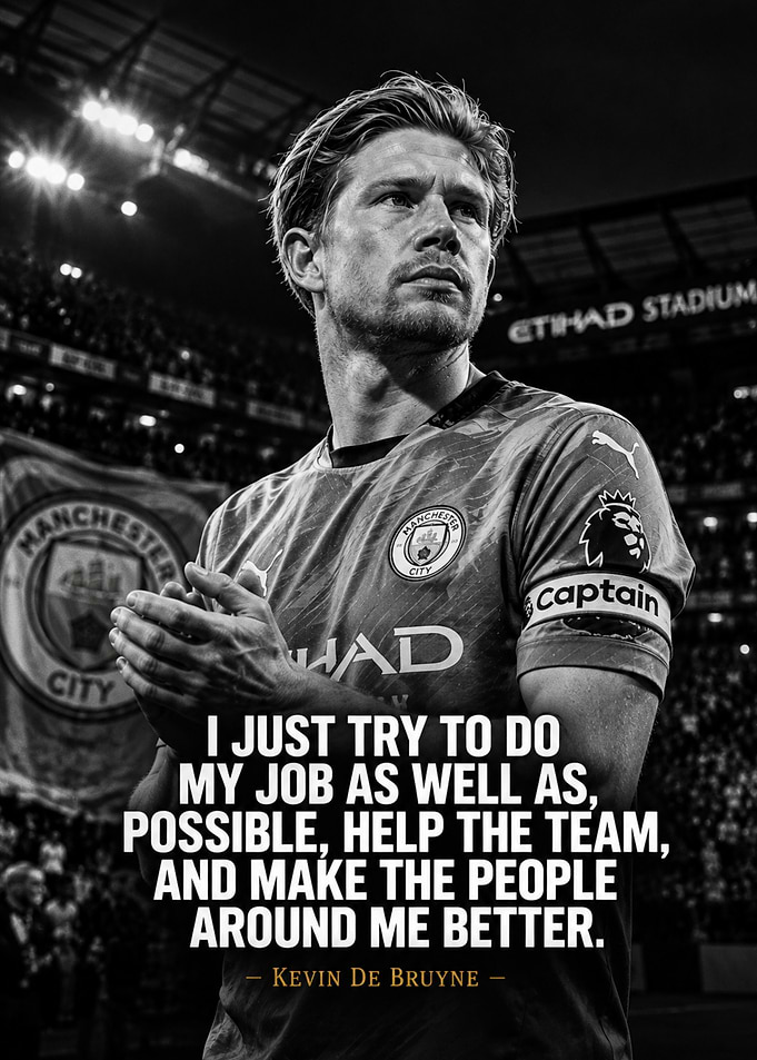 Kevin De Bruyne Inspirational Quote Poster