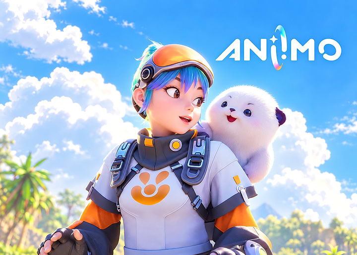 Anime Girl with Fluffy Companion