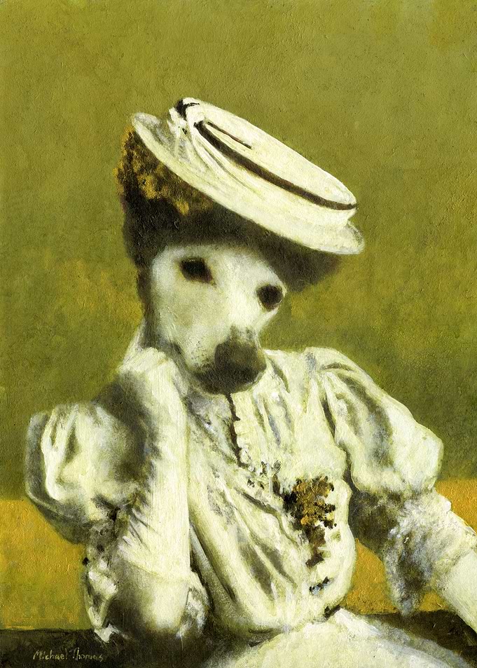 Elegant Dog in Victorian Attire