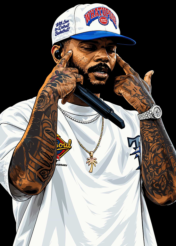 Digital Illustration of a Rapper