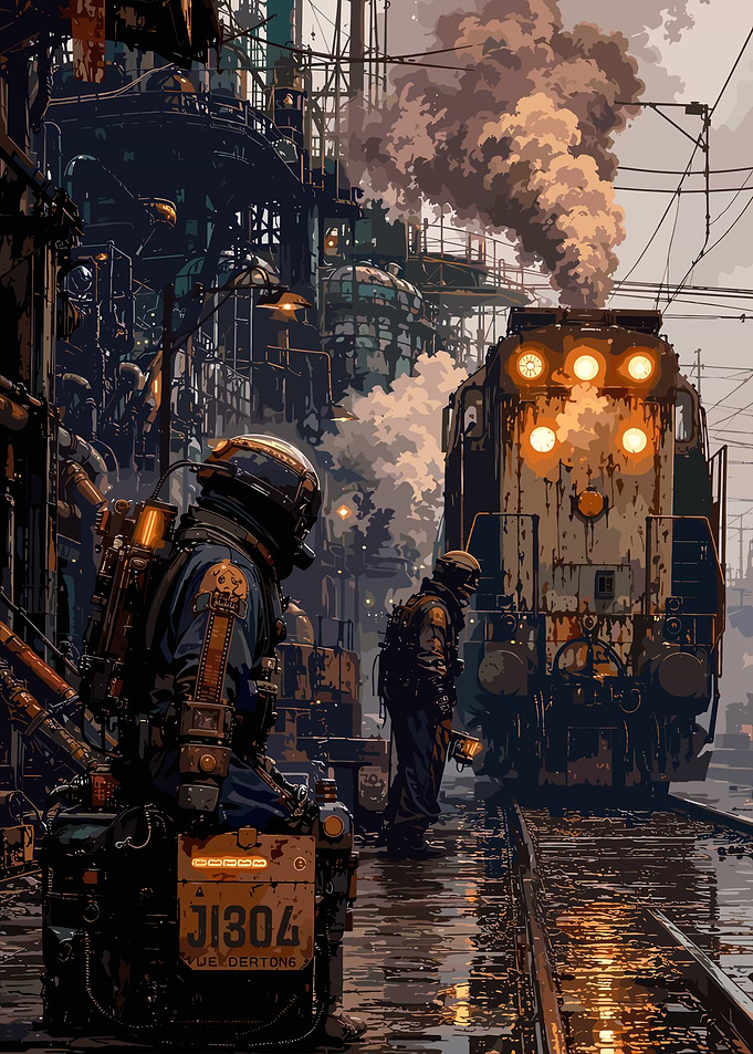 Industrial Sci-Fi Train Station Scene