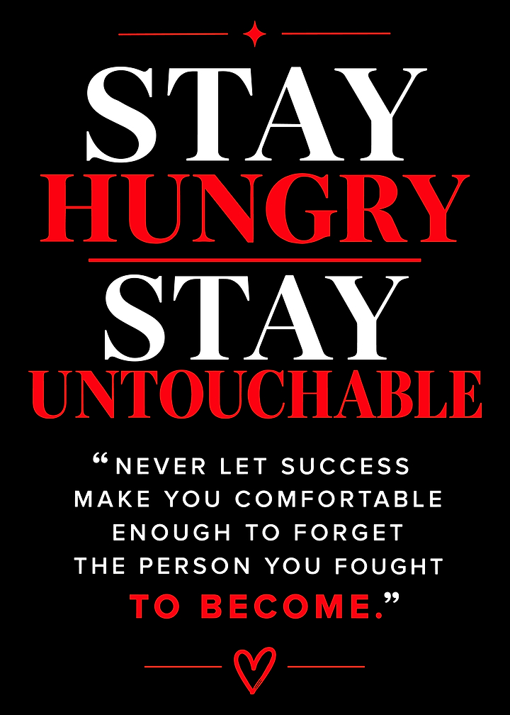 Stay Hungry Stay Untouchable Motivational Quote