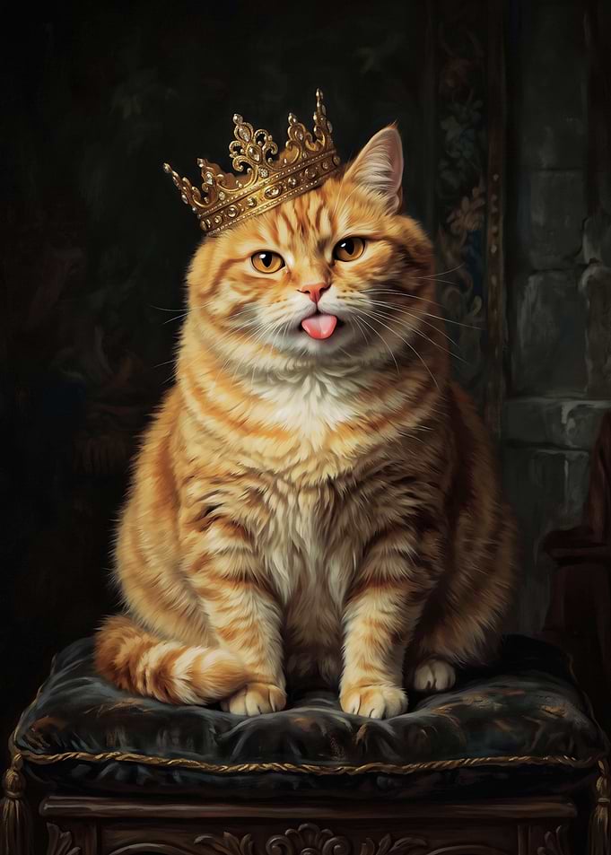 Regal Ginger Cat King Portrait