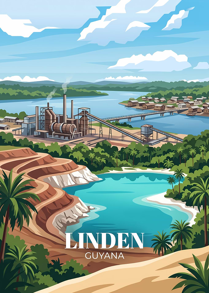 Linden Guyana Travel Poster