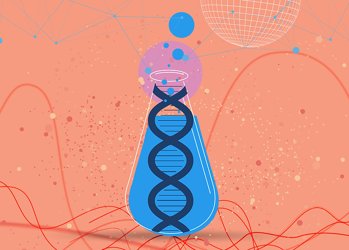 DNA Helix in Laboratory Flask