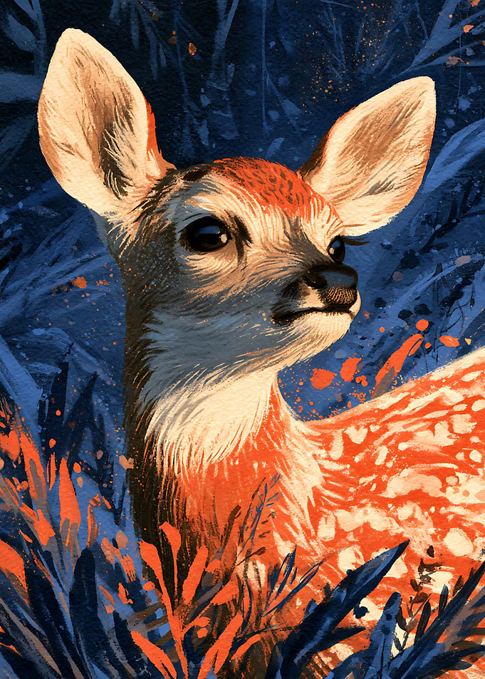 Artistic Portrait of a Fawn