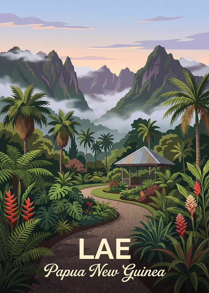 Lae Papua New Guinea Travel Poster