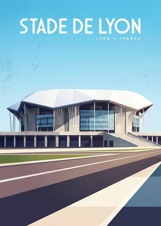 Stade de Lyon Travel Poster