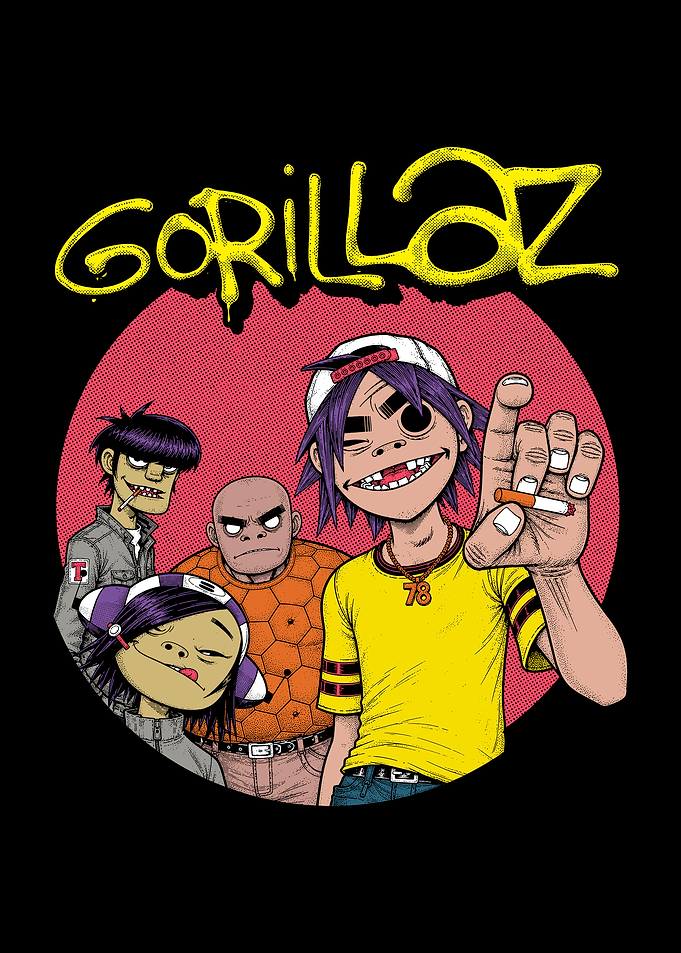 Gorillaz Band Members Illustration