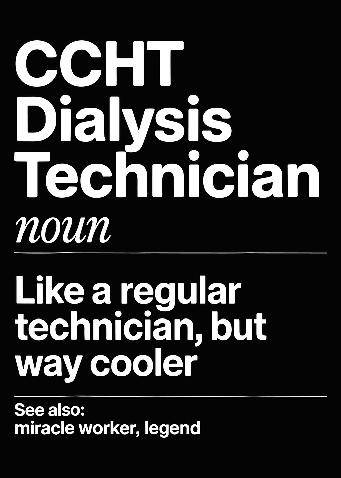 CCHT Dialysis Technician Definition Poster