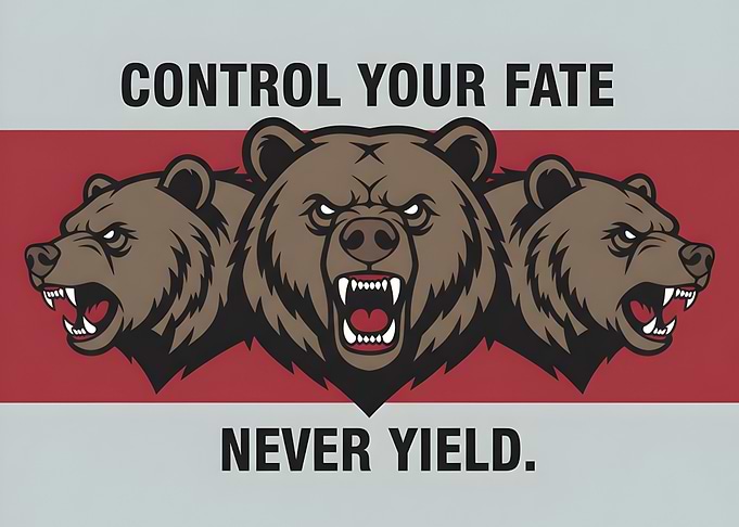Three-Headed Bear Inspirational Poster