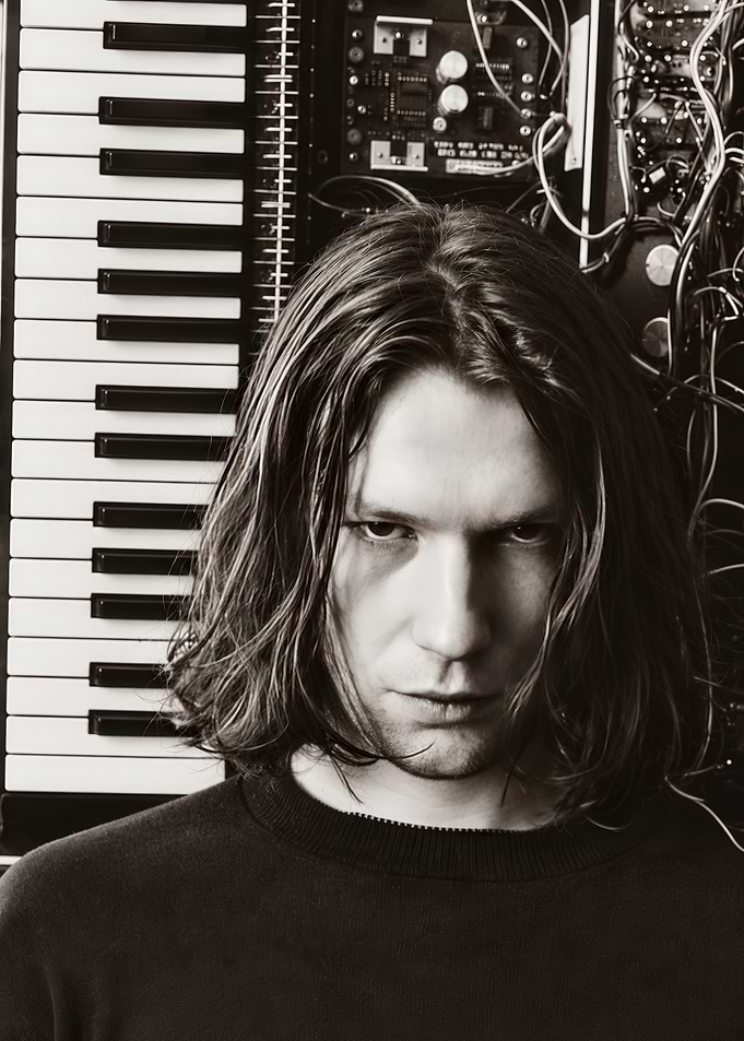 Musician with Vintage Synthesizer