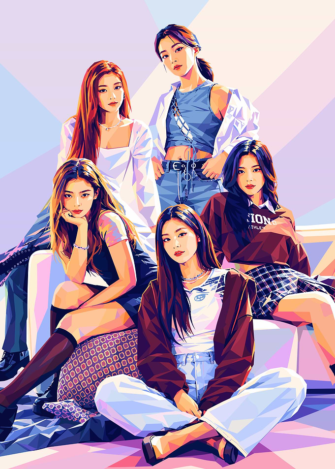 ITZY K-pop Group Vector Illustration