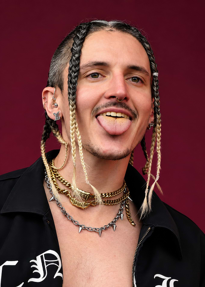 Portrait of a man with braids
