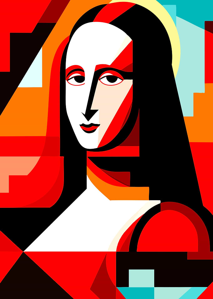 Geometric Pop Art Mona Lisa