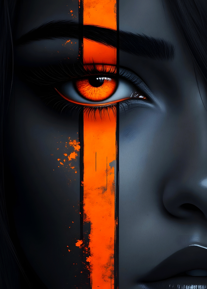 Orange Eye Dark Aesthetic Poster
