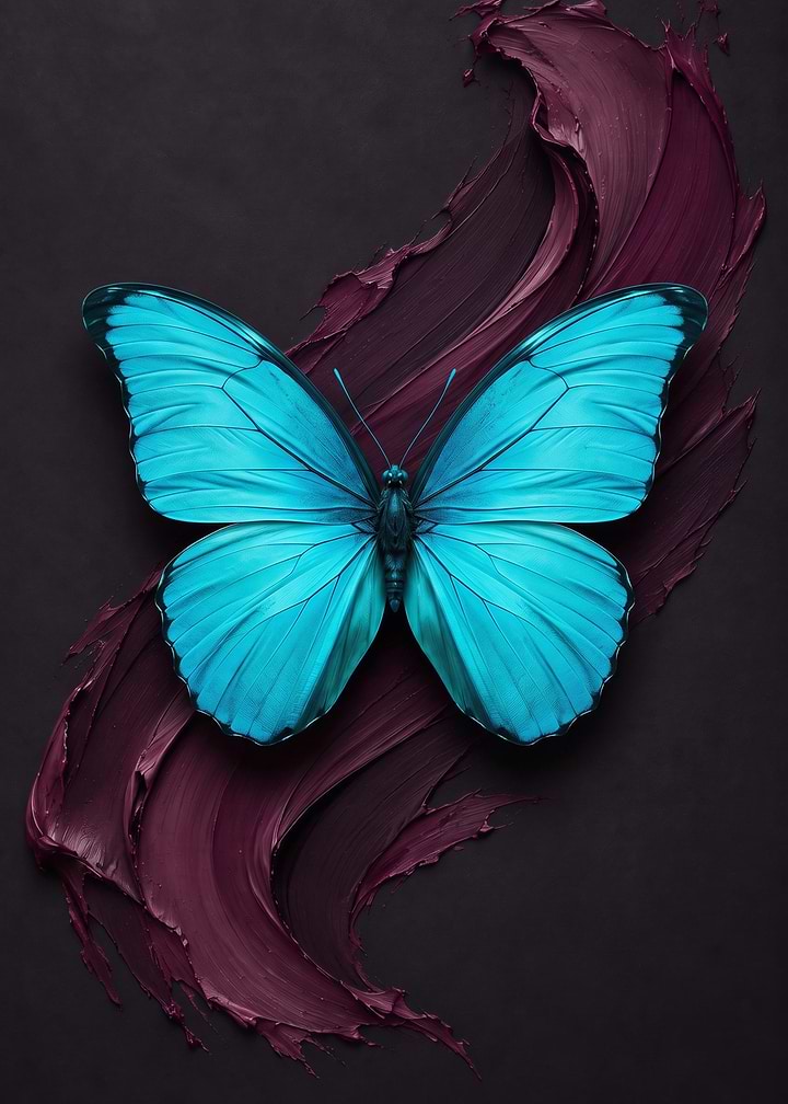 Turquoise Butterfly in Motion