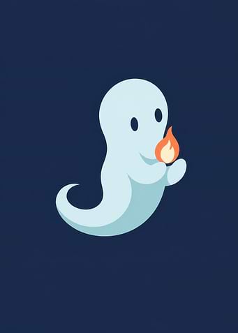 Cute Ghost Holding a Flame