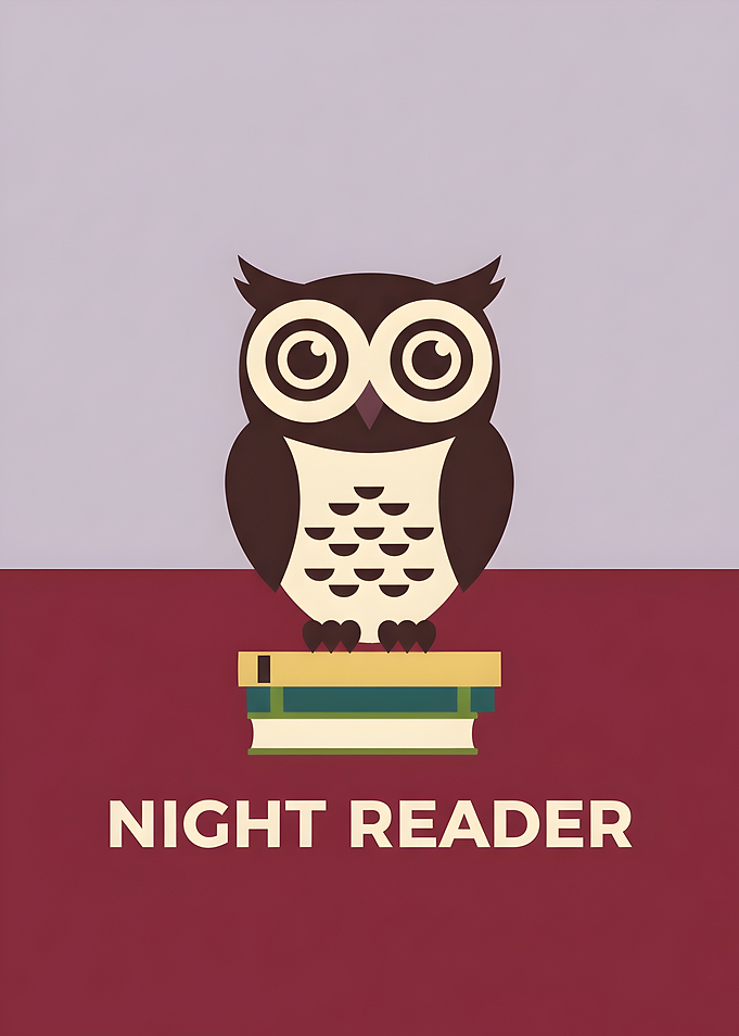 Night Reader Owl Illustration
