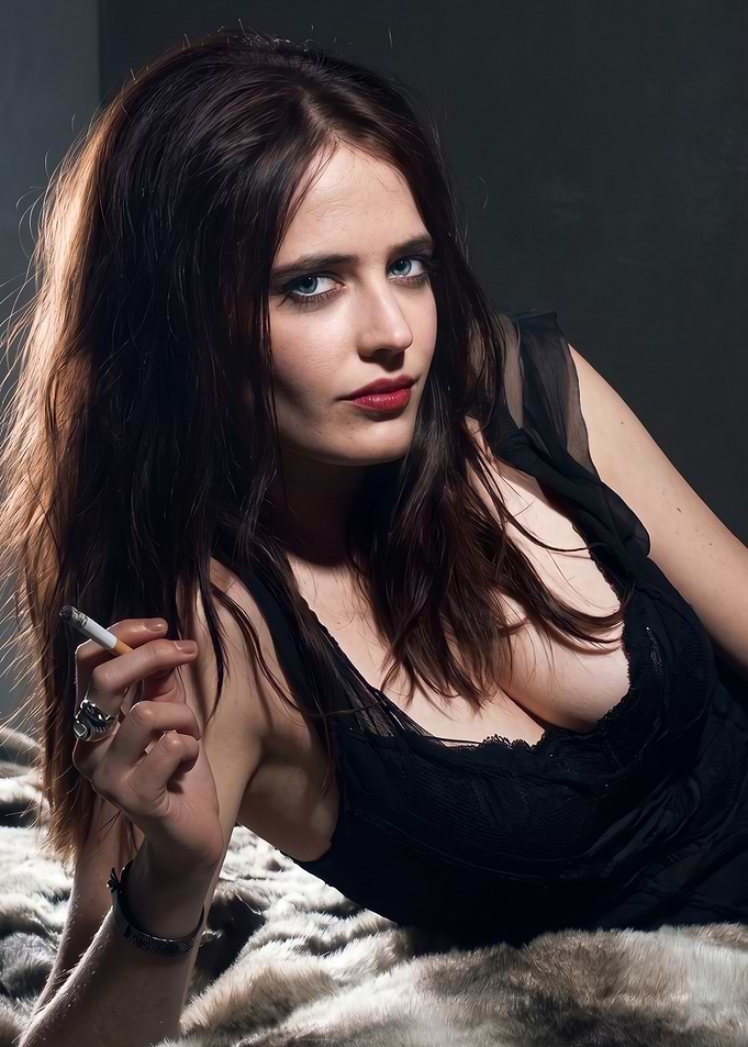 Eva Green Portrait with Cigarette