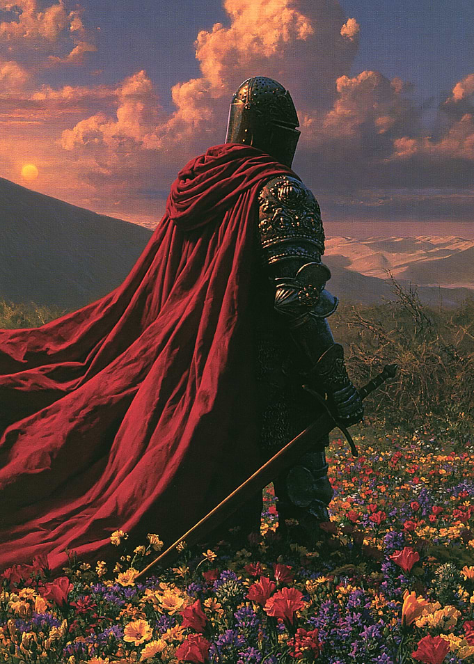 Knight in a Field of Flowers