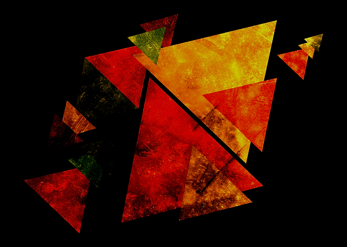Abstract Geometric Triangles in Fire Colors