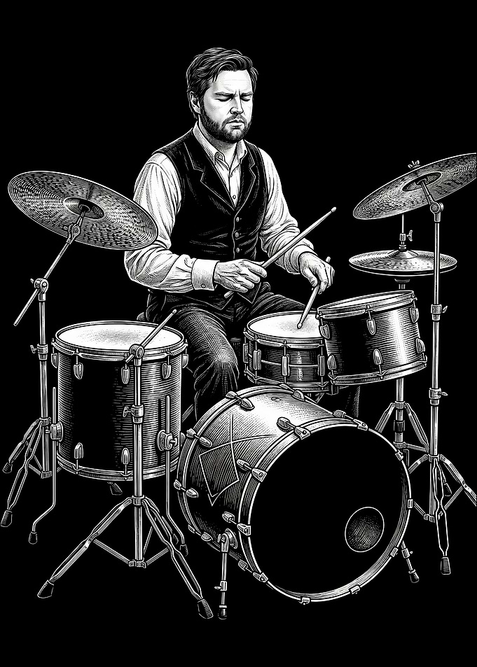 JD Vance Drummer Illustration