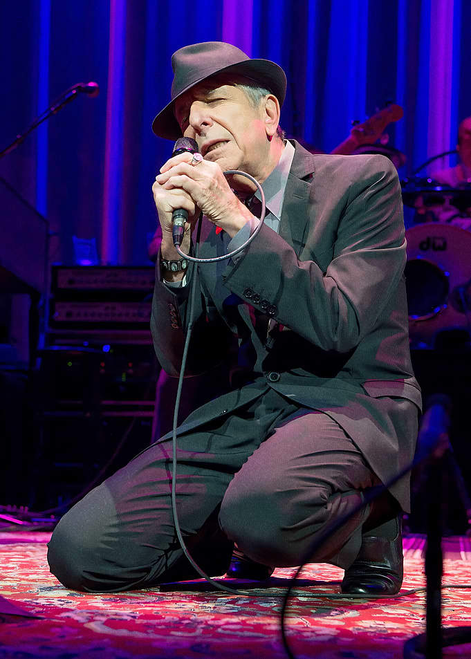 Leonard Cohen Performing on Stage