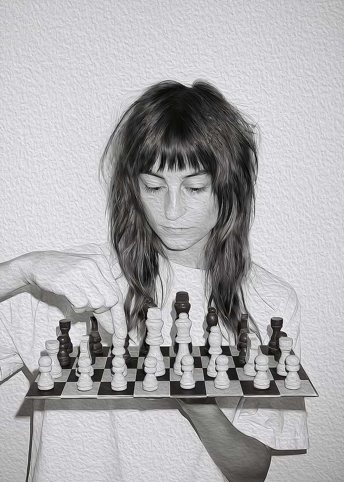 Woman Playing Chess
