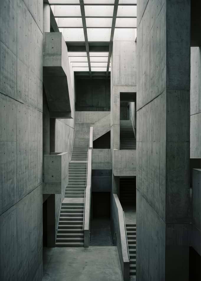 Brutalist Concrete Staircase Interior