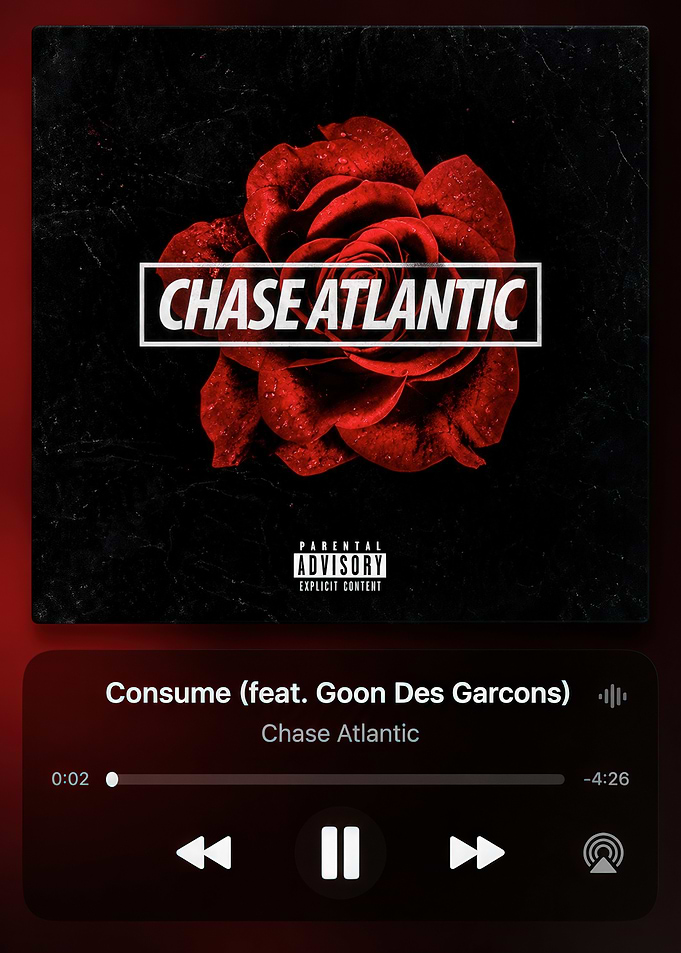Chase Atlantic Consume Music Player Interface