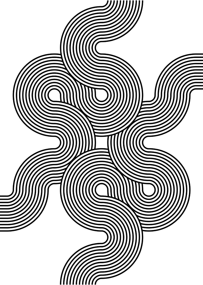 Abstract Black and White Line Art