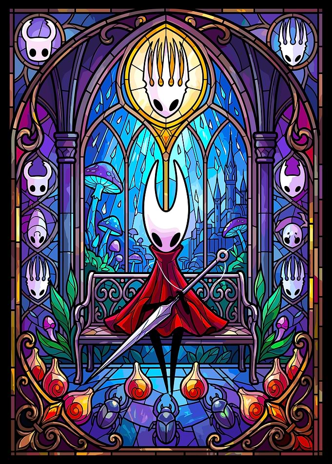 Hornet Stained Glass Hollow Knight Art