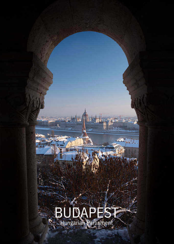 Budapest Parliament View in Winter