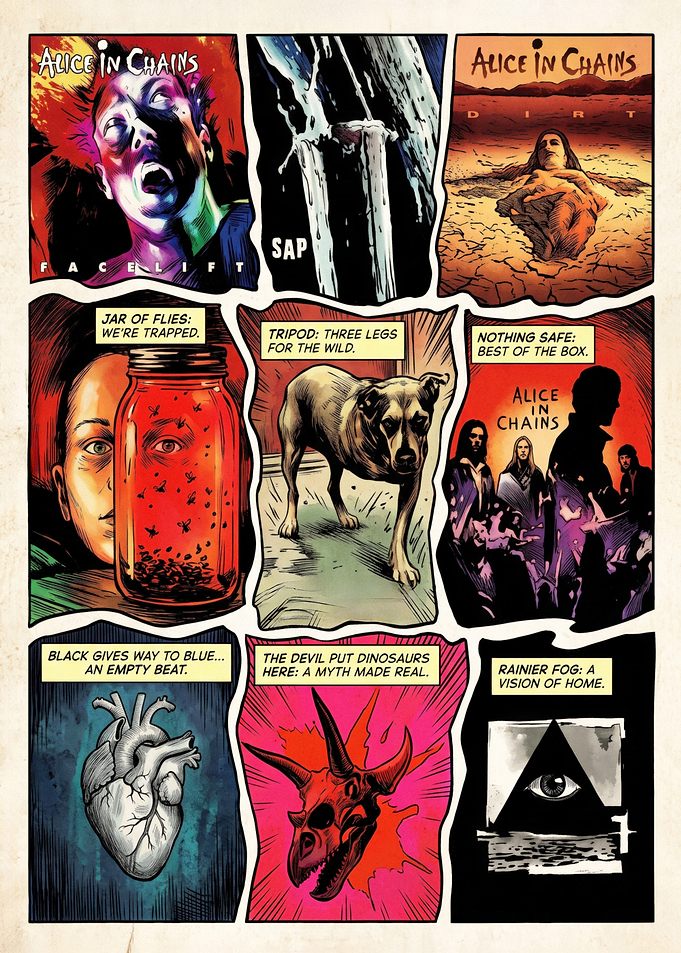 Alice in Chains Discography Comic Art