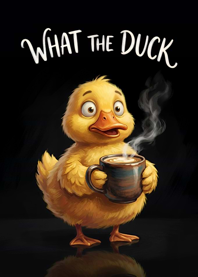 What The Duck Coffee Illustration