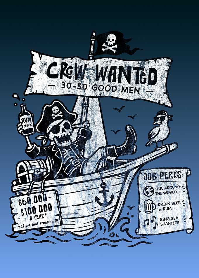 Pirate Crew Wanted Poster