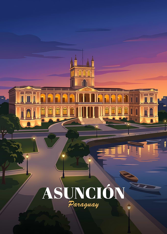 Asuncion Paraguay Travel Poster