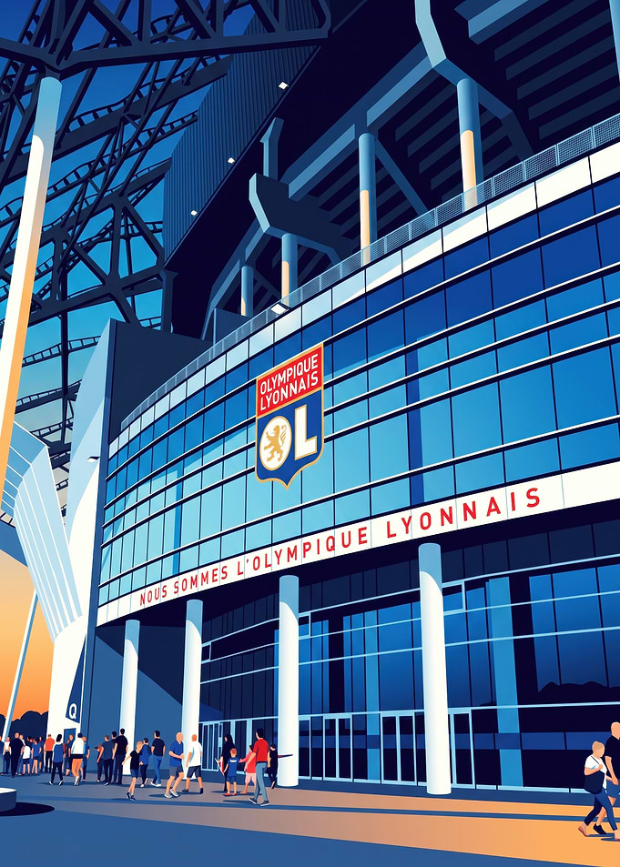 Olympique Lyonnais Stadium Exterior Illustration