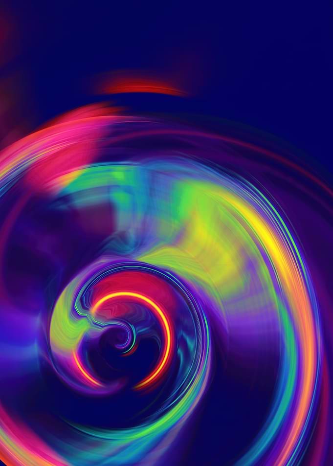 Vibrant Neon Swirl Abstract Art