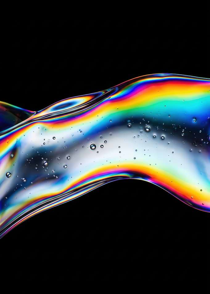 Iridescent Liquid Wave Abstract