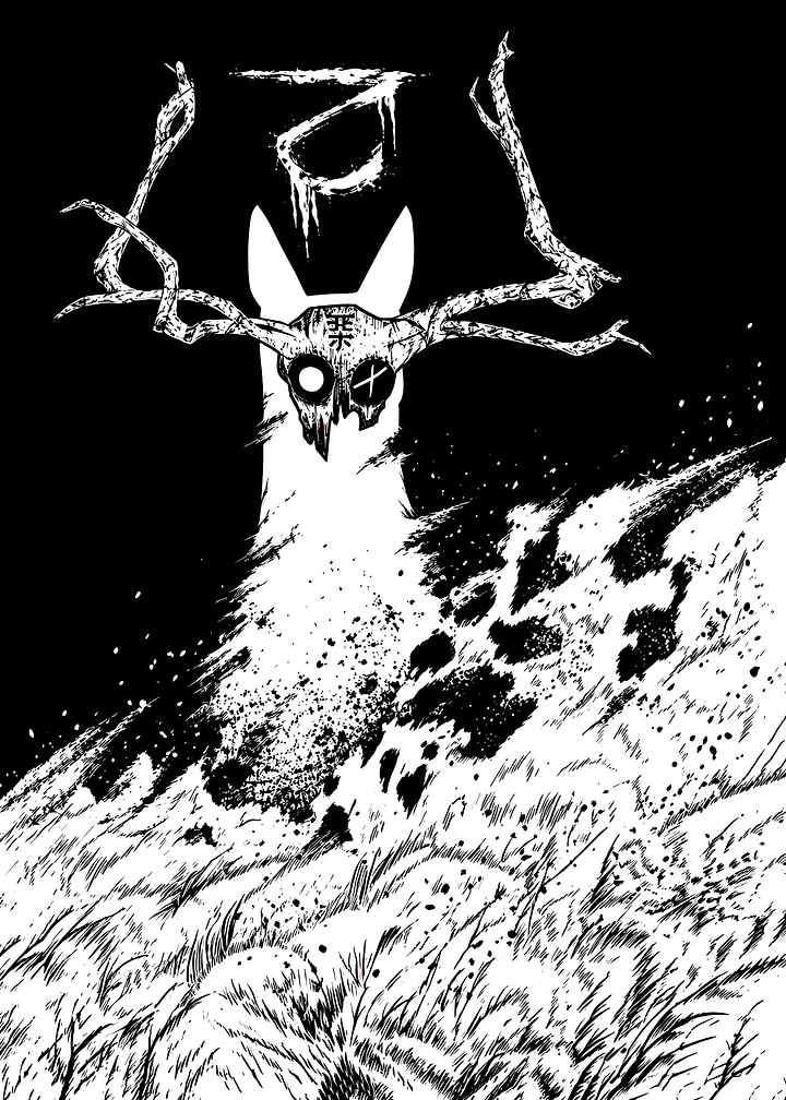 Rain World Dark Fantasy Deer Spirit Illustration