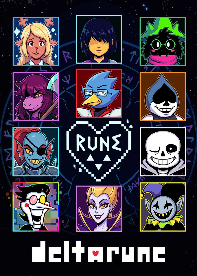 Deltarune Character Grid Poster
