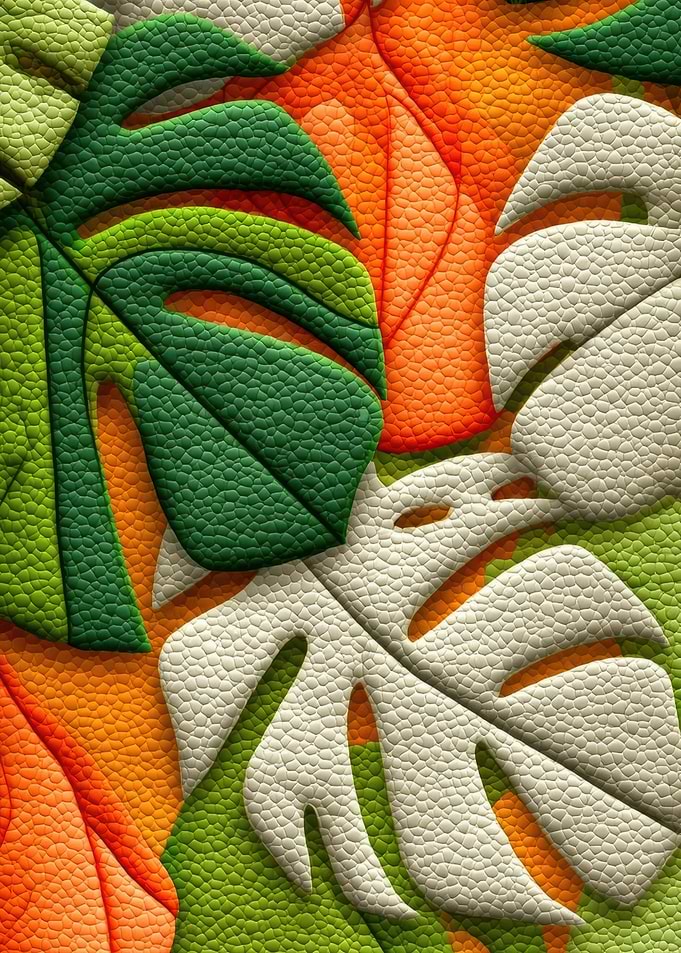 Textured Monstera Leaf Pattern