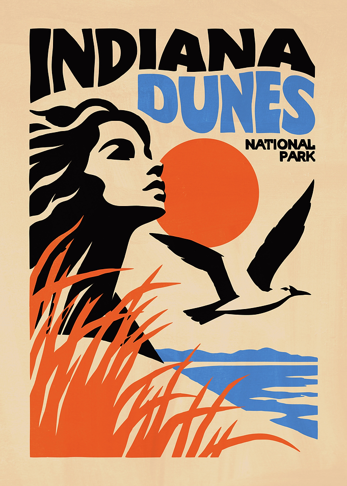 Indiana Dunes National Park Vintage Poster