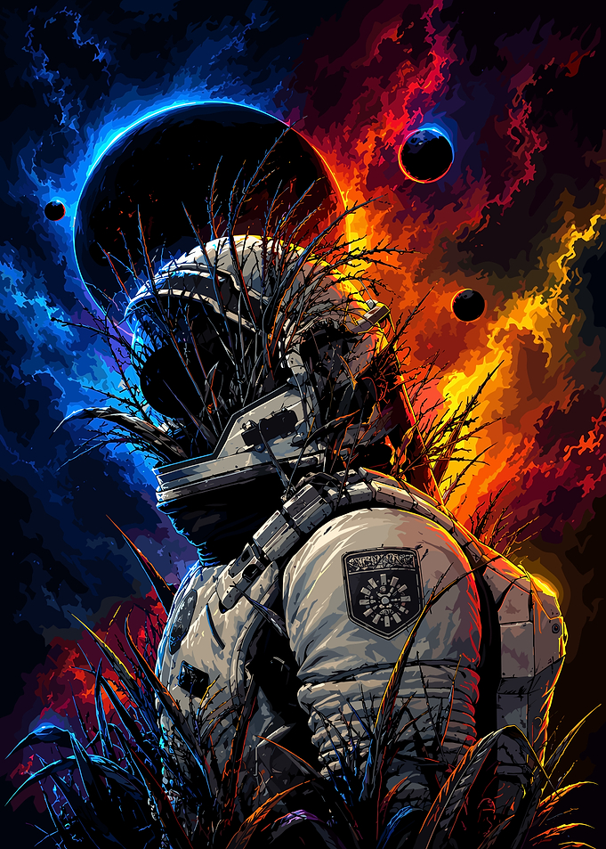 Astronaut Overgrown with Cosmic Flora