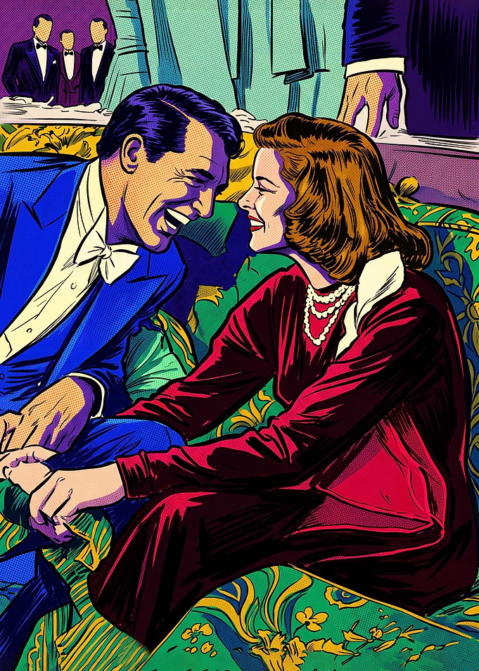 Cary Grant and Katharine Hepburn Pop Art